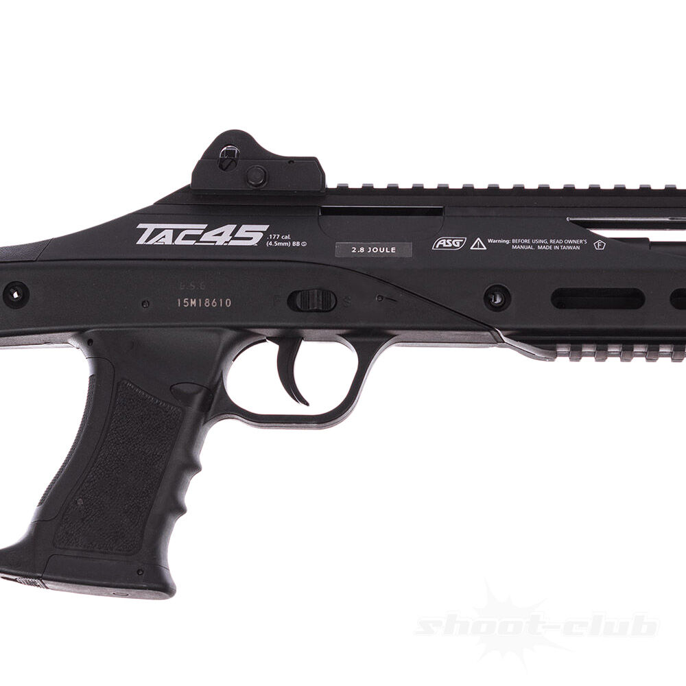 ASG TAC45 Co2 Gewehr Kaliber 4,5mm Stahl BB Schwarz mit Zweibein Bild 4